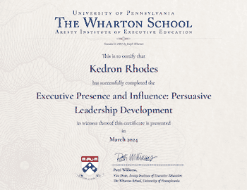 Certificate from The Wharton School